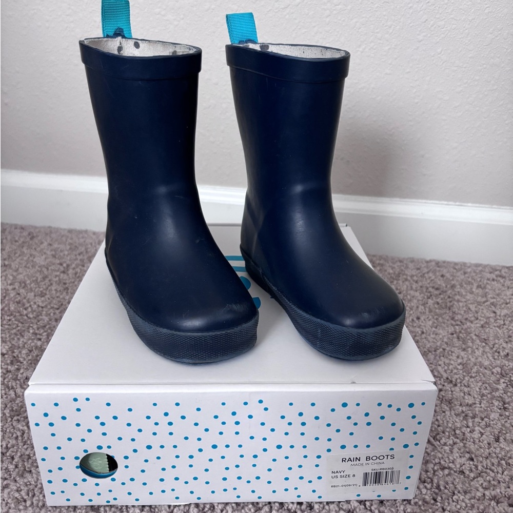 Navy Blue Waterproof Rain Boots
